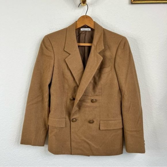 Burberry's Wool Camel Hair Peacoat Double Breasted Blazer - Picture 1 of 11